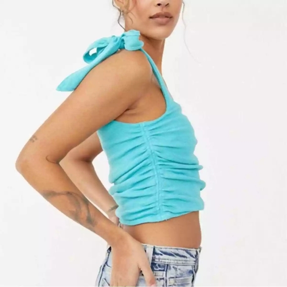 Free People Boulevard Tank w/ Tie Straps and Ruched Sides - XL - NWT - Picture 3 of 12